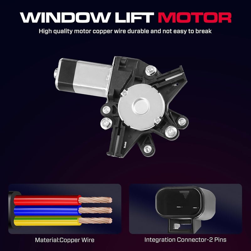 XIMAKA Rear Driver Side Power Window Regulator with Motor (2 Pins) Fit for 2006-2013 Chevy Impala, 2014-2016 Chevrolet Impala Limited Sedan, 748-510 - Image 4